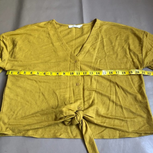 Mod ref Luca tie crop top mustard SZ L - Picture 5 of 7